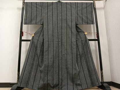 平和屋着物●上質な紬 間道 正絹 逸品 AABD0963ph