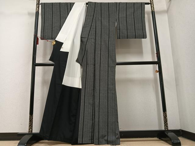 平和屋着物●上質な紬 間道 正絹 逸品 AABD0963ph