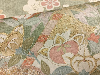 平和屋着物●訪問着 草花文 暈し染め 金彩 正絹 逸品 AABD0986ph