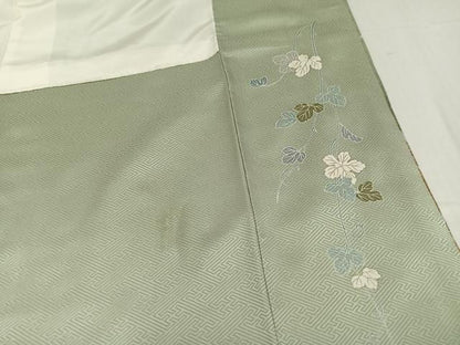平和屋着物●訪問着 草花文 暈し染め 金彩 正絹 逸品 AABD0986ph