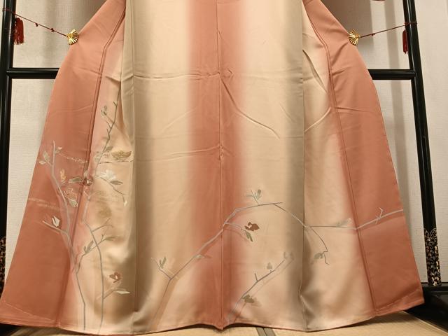 平和屋着物●訪問着 竹屋町刺繍 枝椿 暈し染め 金銀彩 そごう扱い 正絹 逸品 未使用 AABD0988ph