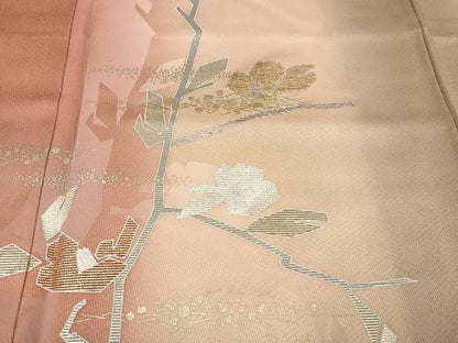 平和屋着物●訪問着 竹屋町刺繍 枝椿 暈し染め 金銀彩 そごう扱い 正絹 逸品 未使用 AABD0988ph