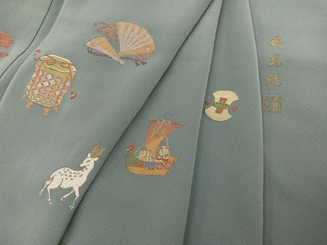 平和屋着物●訪問着 作家物 寿光織 鳥獣 正絹 逸品 未使用 AABD0991ph