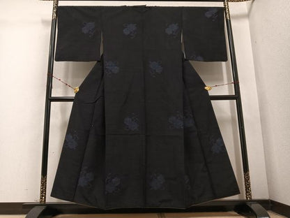 平和屋着物●結城紬　80亀甲　飛び亀甲　鈴　正絹　逸品　AABD1011ph