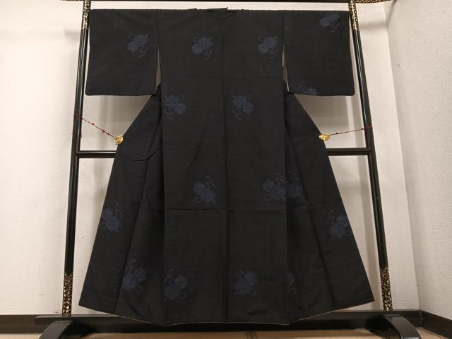 平和屋着物●結城紬　80亀甲　飛び亀甲　鈴　正絹　逸品　AABD1011ph