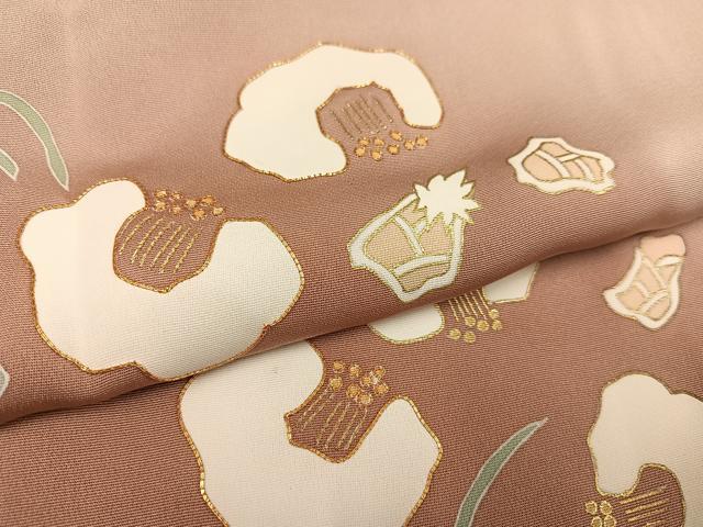 平和屋着物●訪問着　駒刺繍　椿　暈し染め　金彩　正絹　逸品　AABD1026ph