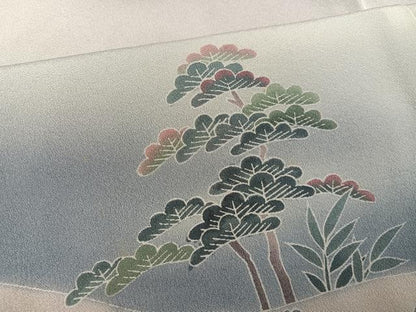 平和屋着物●訪問着 友禅 作家物 浜松風景人物文 暈し染め 正絹 逸品 未使用 AABD1031ph