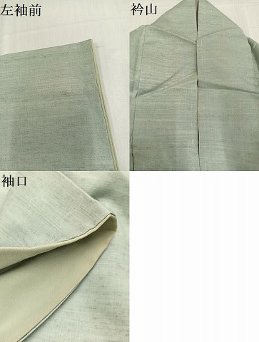 平和屋着物●訪問着 紬地 型染め 草木文 正絹 逸品 AABD1033ph