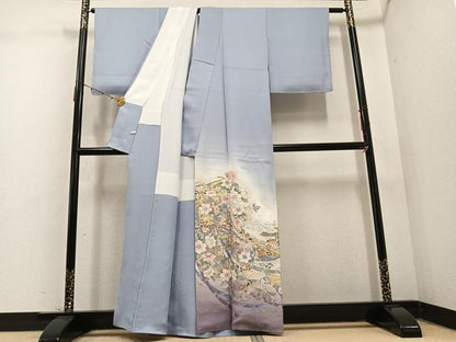 平和屋着物●豪華色留袖　寿光織　草麗融合　花宝尽くし　暈し染め　金銀糸　正絹　逸品　AABD1036ph