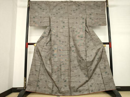 平和屋着物●本場大島紬 カタス9マルキ 吹き寄せ楓文 正絹 逸品 AABD1085ck