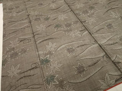平和屋着物●本場大島紬 カタス9マルキ 吹き寄せ楓文 正絹 逸品 AABD1085ck