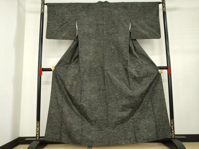平和屋着物●本場大島紬 風景文 正絹 逸品 AABD1098ck