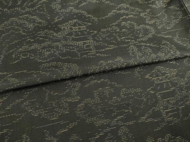 平和屋着物●本場大島紬 風景文 正絹 逸品 AABD1098ck