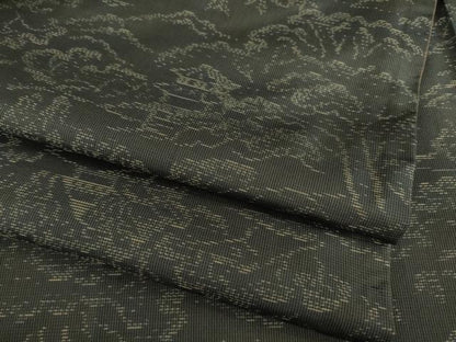 平和屋着物●本場大島紬 風景文 正絹 逸品 AABD1098ck