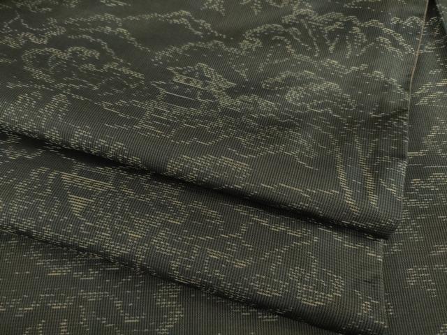 平和屋着物●本場大島紬 風景文 正絹 逸品 AABD1098ck