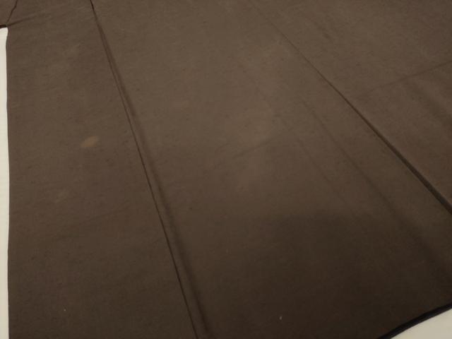 平和屋着物●男性 紬 アンサンブル 色無地 赤墨色 正絹 逸品 AABD1115ck