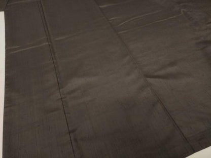 平和屋着物●上質な紬　色無地　檳榔子染色　三越扱い　正絹　逸品　AABD1153ck