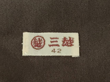 平和屋着物●上質な紬　色無地　檳榔子染色　三越扱い　正絹　逸品　AABD1153ck