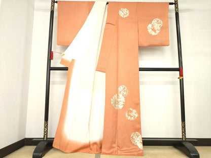 平和屋着物●金彩友禅　卓越技能者・名工・和田光正　訪問着　花丸文　金彩　正絹　逸品　AABD1160ck