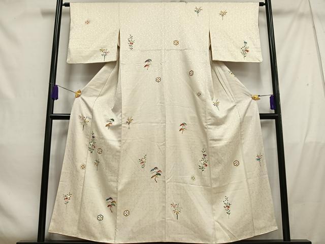 平和屋着物■上質な小紋　笠松　橘　金彩　正絹　逸品　AABD1249oa