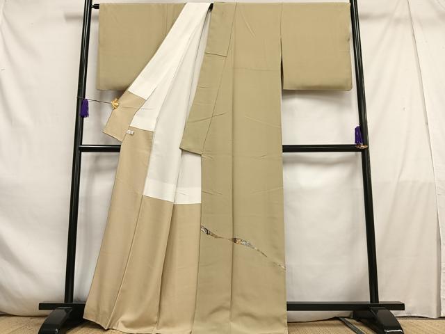 平和屋着物■色留訪問着 作家物 刺繍 樹林文 金銀糸 正絹 逸品 AABD1268oa