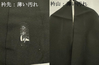 平和屋着物■豪華黒留袖　駒刺繍　色紙重ね花文　金銀彩　正絹　逸品　AABD1305ma