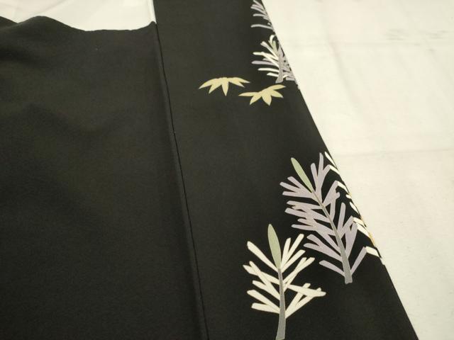 平和屋着物■豪華黒留袖　駒刺繍　色紙重ね花文　金銀彩　正絹　逸品　AABD1305ma