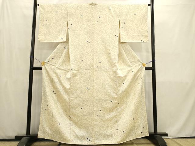 平和屋着物■上質な小紋　絞り　石垣文　正絹　逸品　AABD1343ma