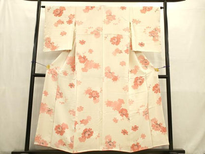 平和屋着物■上質な小紋　草花文　正絹　逸品　AABD1346ma