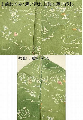 平和屋着物■上質な小紋　草花文　暈し染め　正絹　逸品　AABD1349ma
