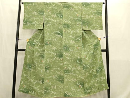 平和屋着物■上質な小紋　草花文　暈し染め　正絹　逸品　AABD1349ma