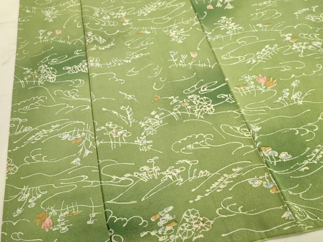 平和屋着物■上質な小紋　草花文　暈し染め　正絹　逸品　AABD1349ma