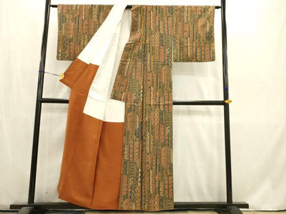 平和屋着物■上質な小紋　花間道　正絹　逸品　AABD1352ma