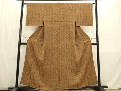平和屋着物■上質な小紋　籠目文　正絹　逸品　AABD1355ma