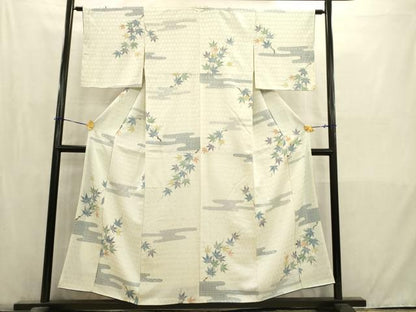 平和屋着物■上質な小紋 霞紅葉文 正絹 逸品 AABD1356ma