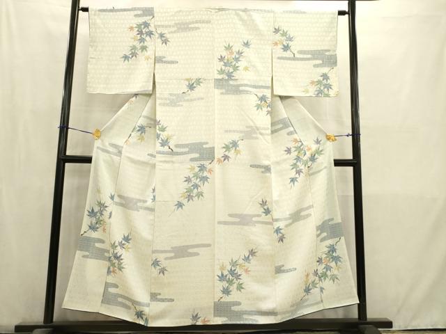 平和屋着物■上質な小紋 霞紅葉文 正絹 逸品 AABD1356ma