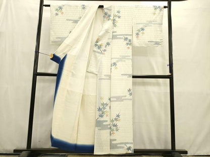 平和屋着物■上質な小紋 霞紅葉文 正絹 逸品 AABD1356ma
