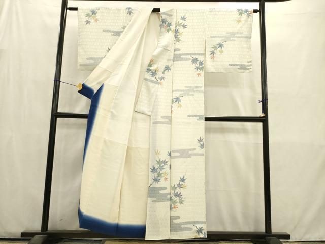 平和屋着物■上質な小紋 霞紅葉文 正絹 逸品 AABD1356ma