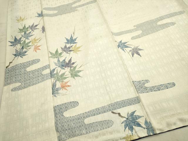 平和屋着物■上質な小紋 霞紅葉文 正絹 逸品 AABD1356ma