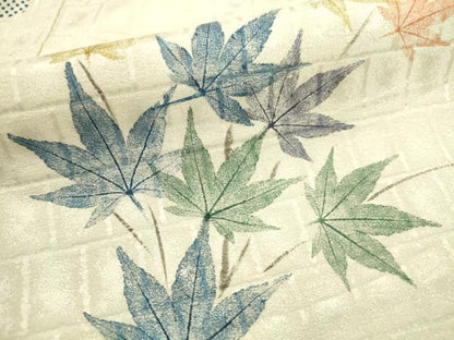 平和屋着物■上質な小紋 霞紅葉文 正絹 逸品 AABD1356ma