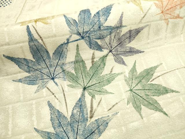 平和屋着物■上質な小紋 霞紅葉文 正絹 逸品 AABD1356ma