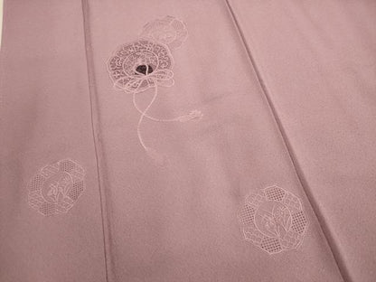 平和屋着物■訪問着　中国三大刺繍　汕頭刺繍　スワトウ刺繍　鏡裏花文　鴇浅葱色　正絹　逸品　AABD1364ma