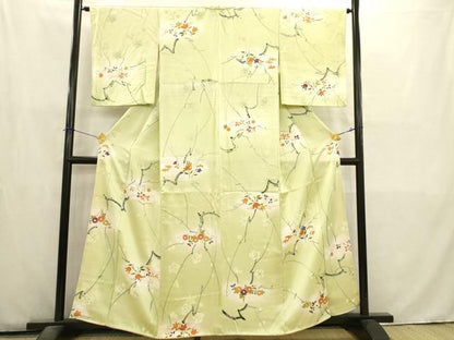 平和屋着物■上質な小紋　枝花文　暈し染め　金彩　正絹　逸品　AABD1376ma