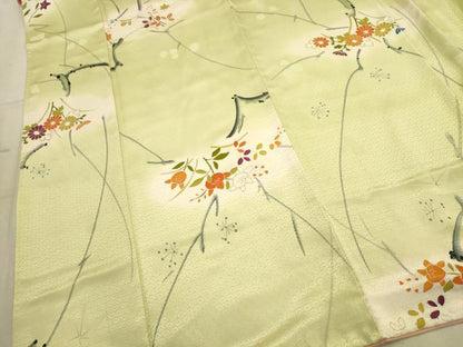 平和屋着物■上質な小紋　枝花文　暈し染め　金彩　正絹　逸品　AABD1376ma