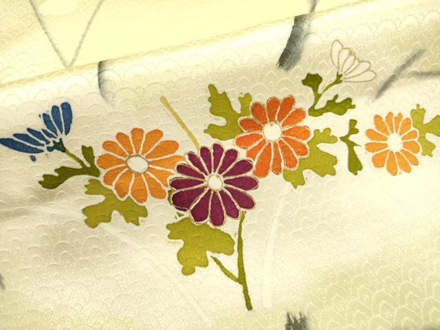 平和屋着物■上質な小紋　枝花文　暈し染め　金彩　正絹　逸品　AABD1376ma