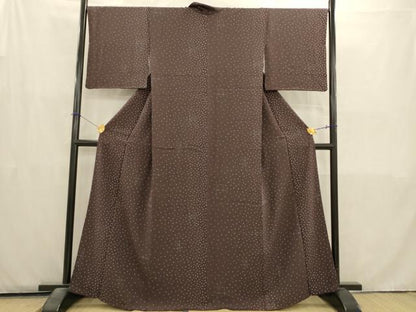 平和屋着物■上質な小紋　格子　正絹　逸品　AABD1398ma