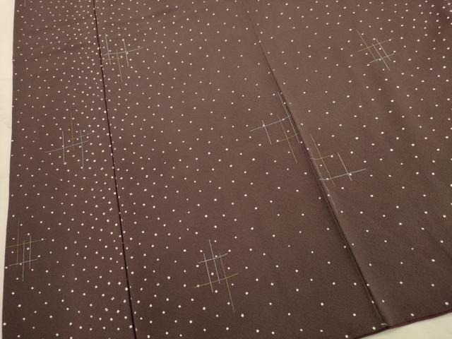 平和屋着物■上質な小紋　格子　正絹　逸品　AABD1398ma