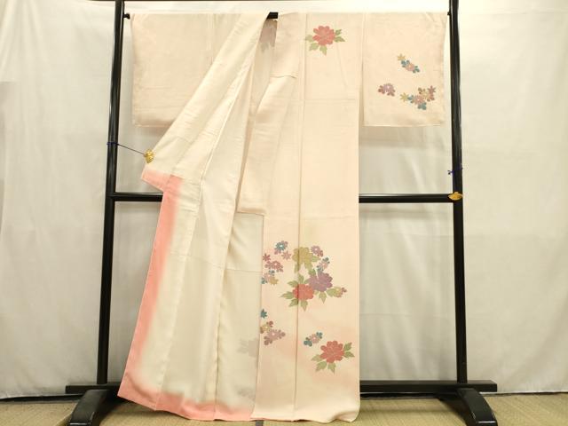 平和屋着物■訪問着　草花文　暈し染め　金彩　正絹　逸品　AABD1415ma