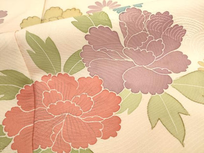 平和屋着物■訪問着　草花文　暈し染め　金彩　正絹　逸品　AABD1415ma
