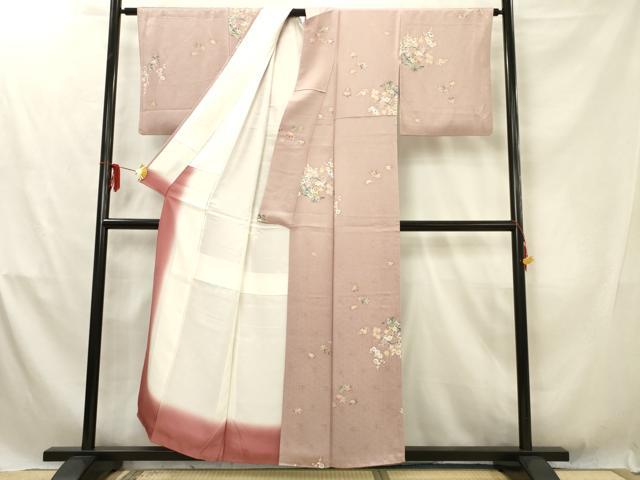 平和屋着物■上質な小紋　枝花文　金彩　正絹　逸品　AABD1452ma